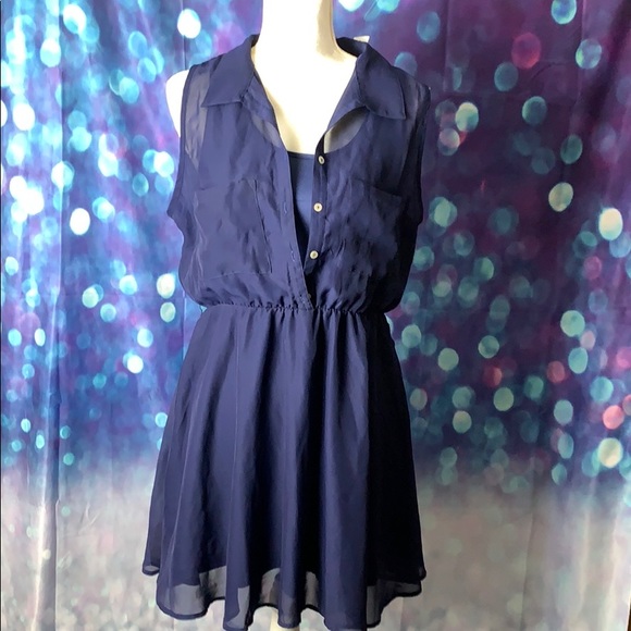 freebird Dresses & Skirts - Freebird skater style dress with sheer ove…